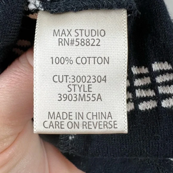 Max Studio Black And White New Braided Knit Detail Stripe Sleeveless dress - Picture 8 of 8